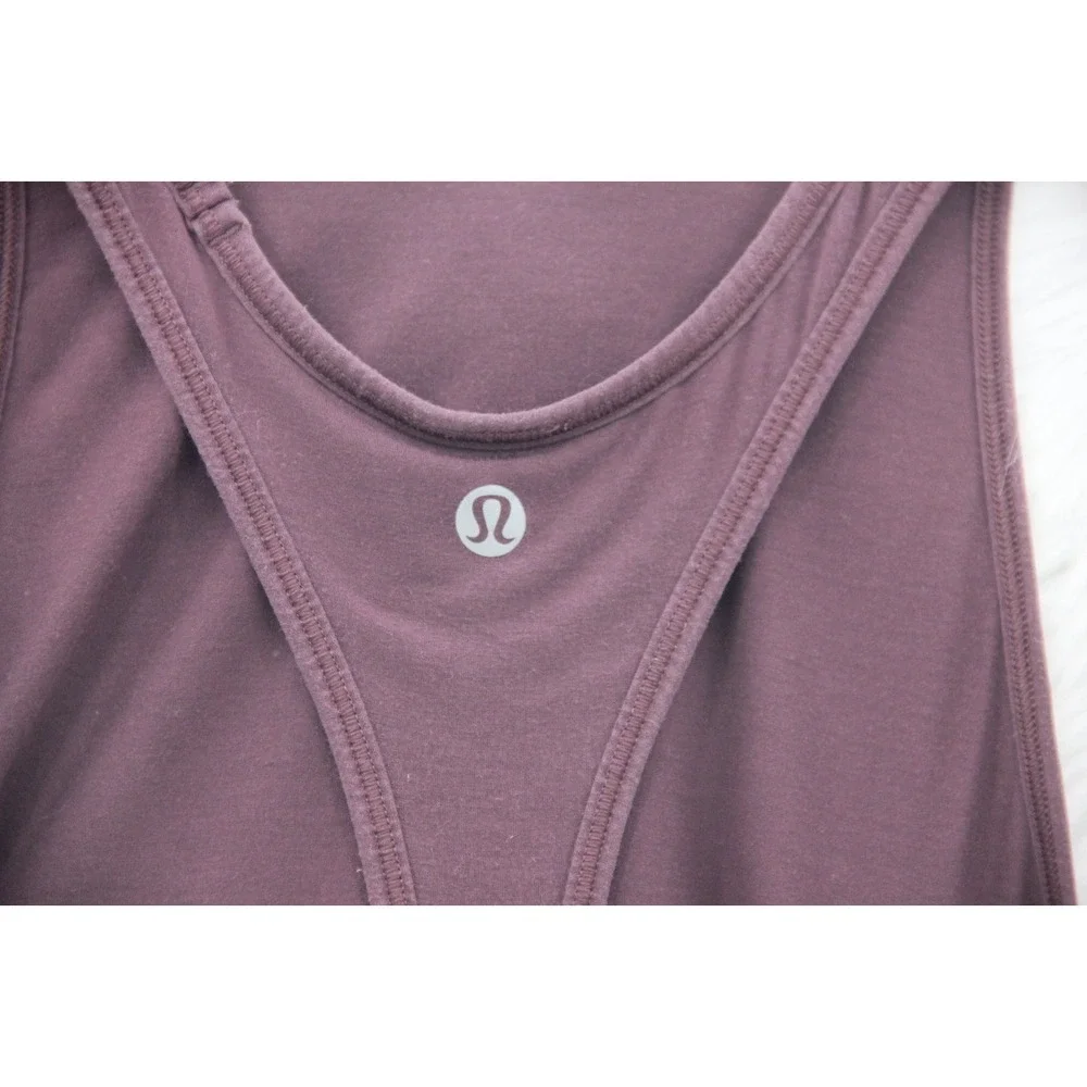 Lululemon Athletica Deep Stretch Racerback Tank Top Women's 2 Maroon Ruched Back